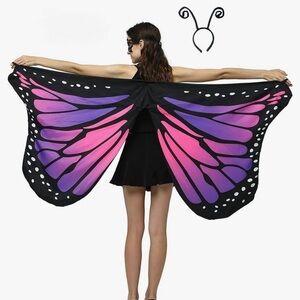 Butterfly Wings and Headband Costume Dress Up Fairy Ren Faire Halloween Cosplay